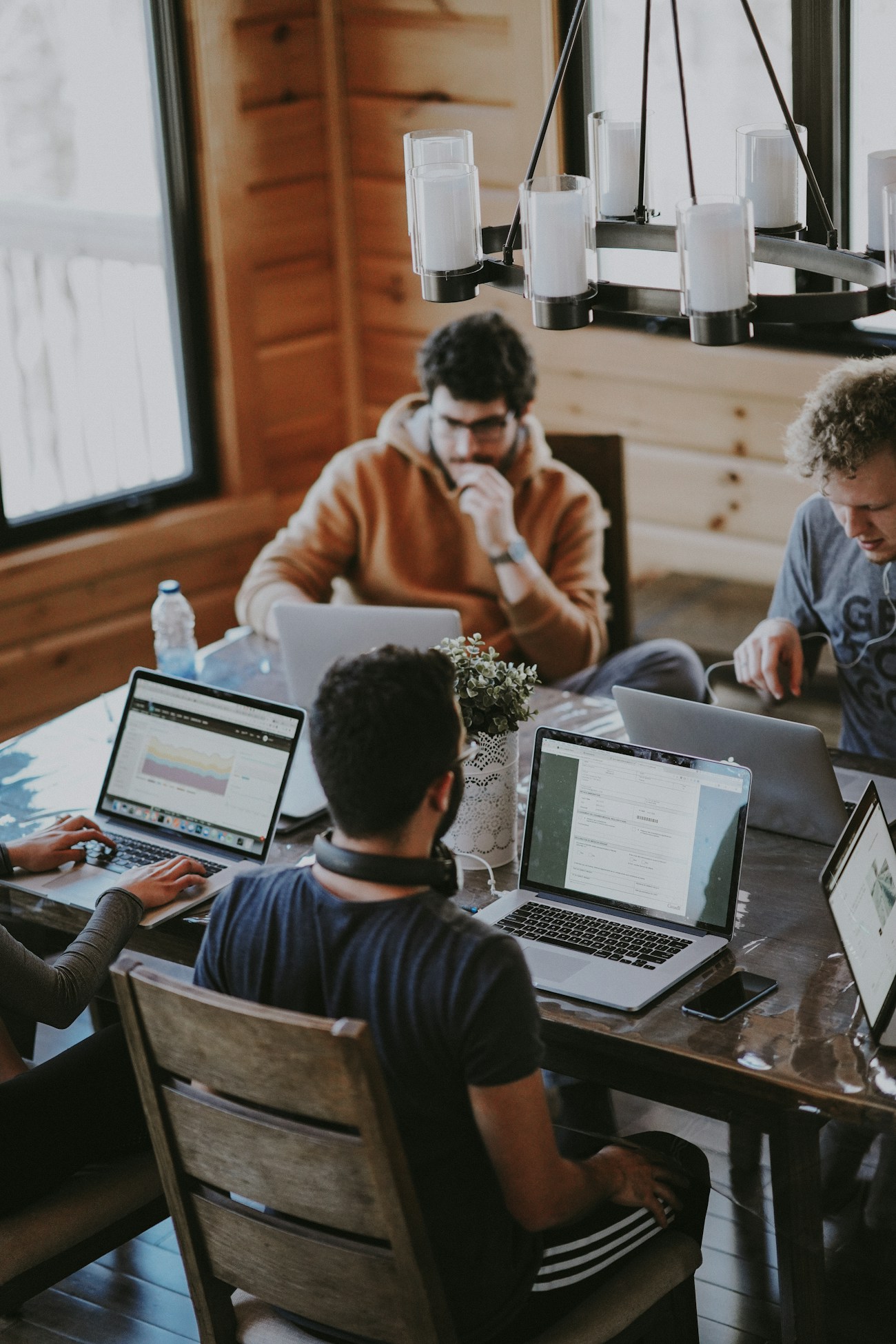 A team collaborating around a table